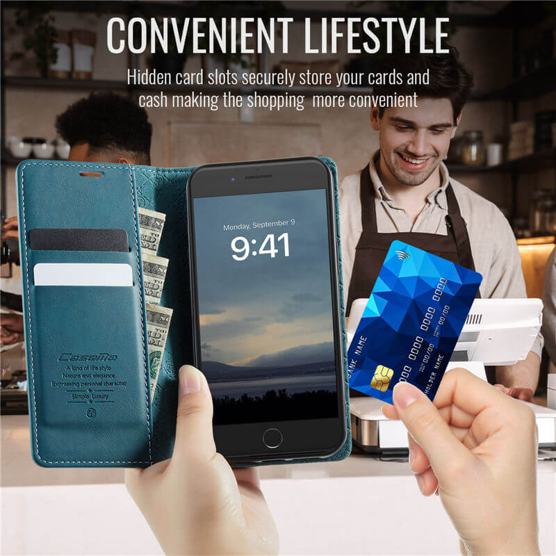 CaseMe iPhone 7 Plus/8 Plus Magnetic Wallet Case with RFID Blocking