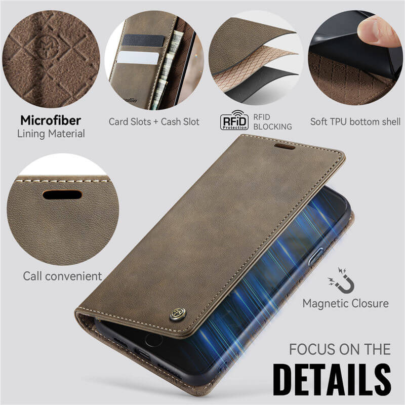 CaseMe iPhone 7 Plus/8 Plus Magnetic Wallet Case with RFID Blocking