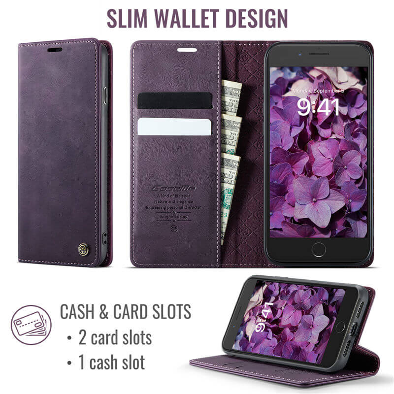 CaseMe iPhone 7 Plus/8 Plus Magnetic Wallet Case with RFID Blocking