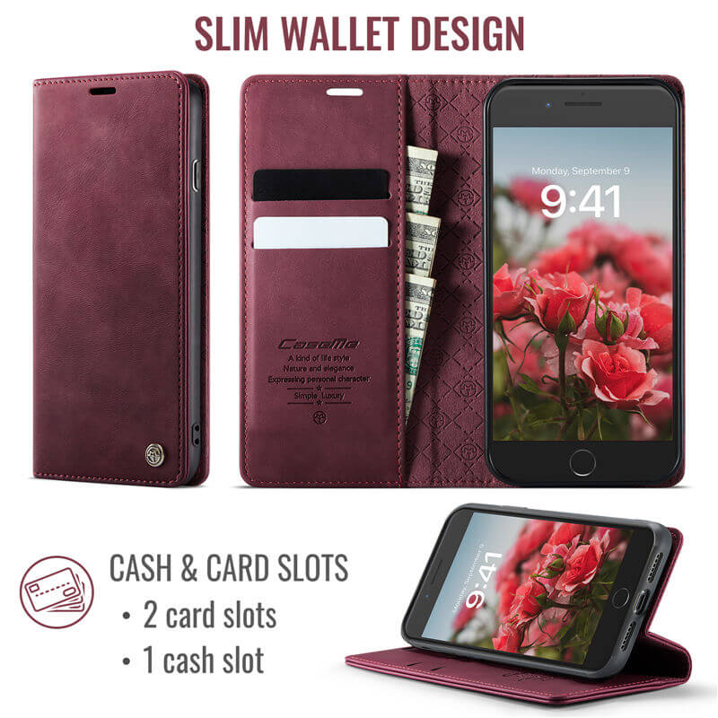CaseMe iPhone 7 Plus/8 Plus Magnetic Wallet Case with RFID Blocking