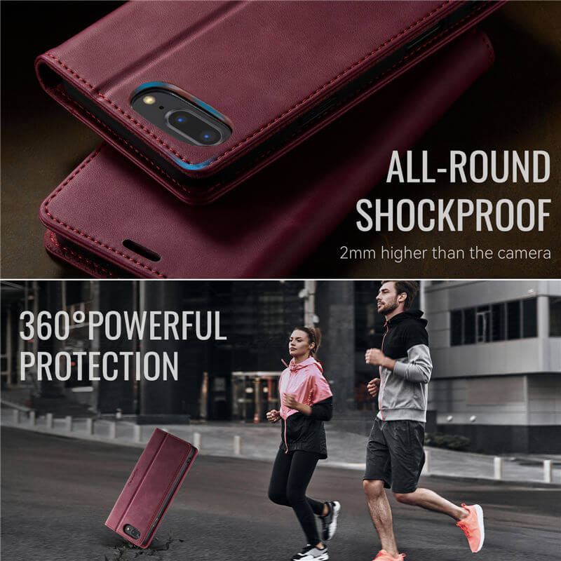 CaseMe iPhone 7 Plus/8 Plus Magnetic Wallet Case with RFID Blocking