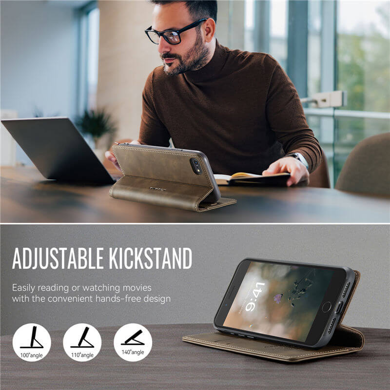 CaseMe iPhone 7/8/SE 2020/SE 2022 Magnetic Wallet Case with RFID Blocking