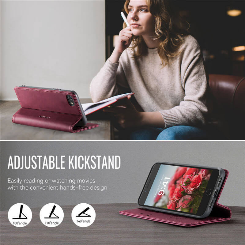 CaseMe iPhone 7/8/SE 2020/SE 2022 Magnetic Wallet Case with RFID Blocking