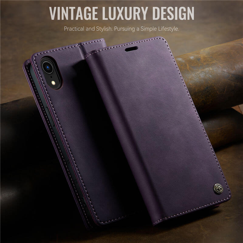 CaseMe iPhone XR Magnetic Wallet Case with RFID Blocking