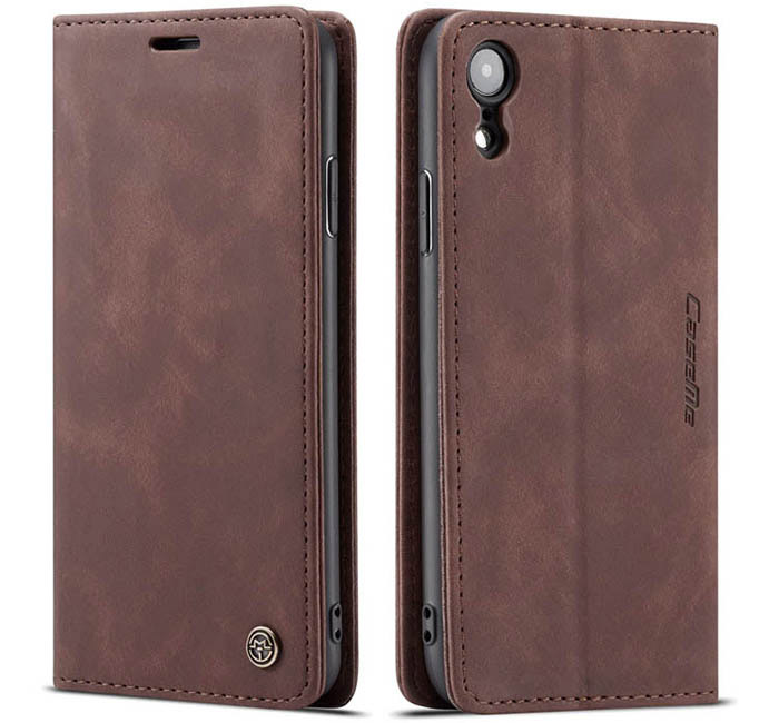 CaseMe iPhone XR Retro Wallet Kickstand Magnetic Flip Leather Case