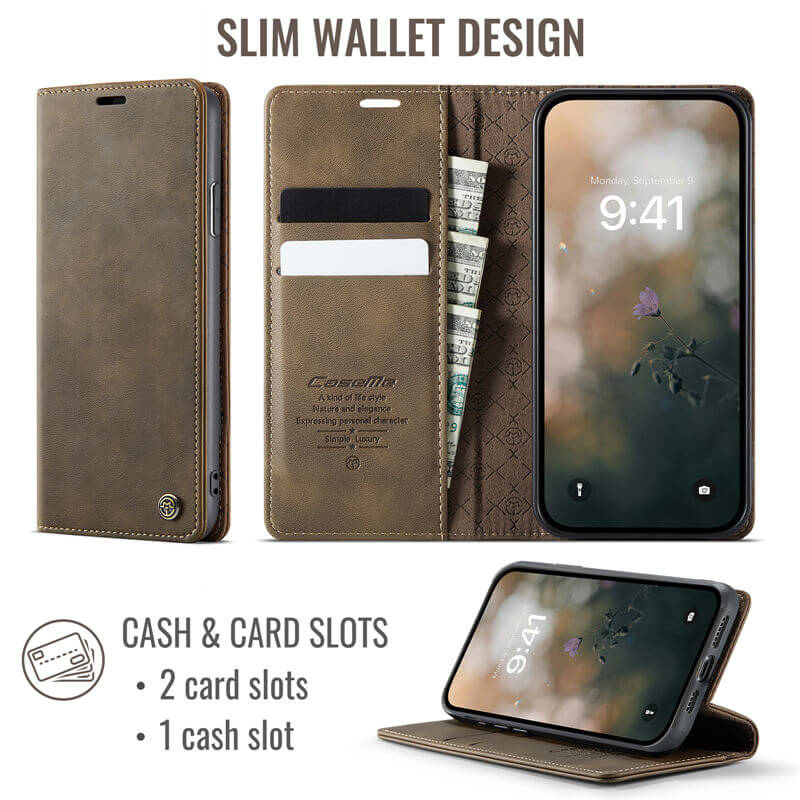 CaseMe iPhone X/XS Magnetic Wallet Case with RFID Blocking