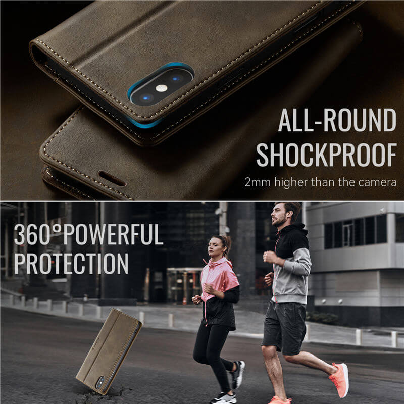 CaseMe iPhone X/XS Magnetic Wallet Case with RFID Blocking