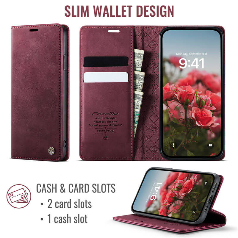 CaseMe iPhone X/XS Magnetic Wallet Case with RFID Blocking