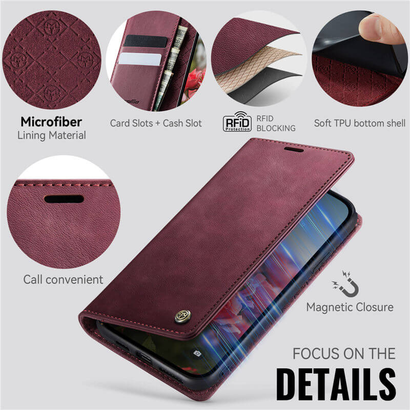 CaseMe iPhone X/XS Magnetic Wallet Case with RFID Blocking