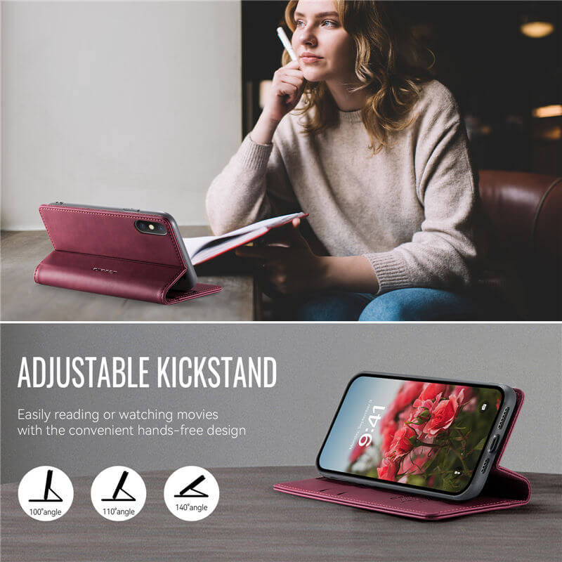 CaseMe iPhone X/XS Magnetic Wallet Case with RFID Blocking