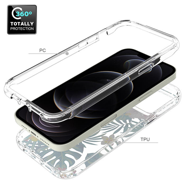iPhone 12 Pro Max Clear Bumper TPU Banana Leaf Case
