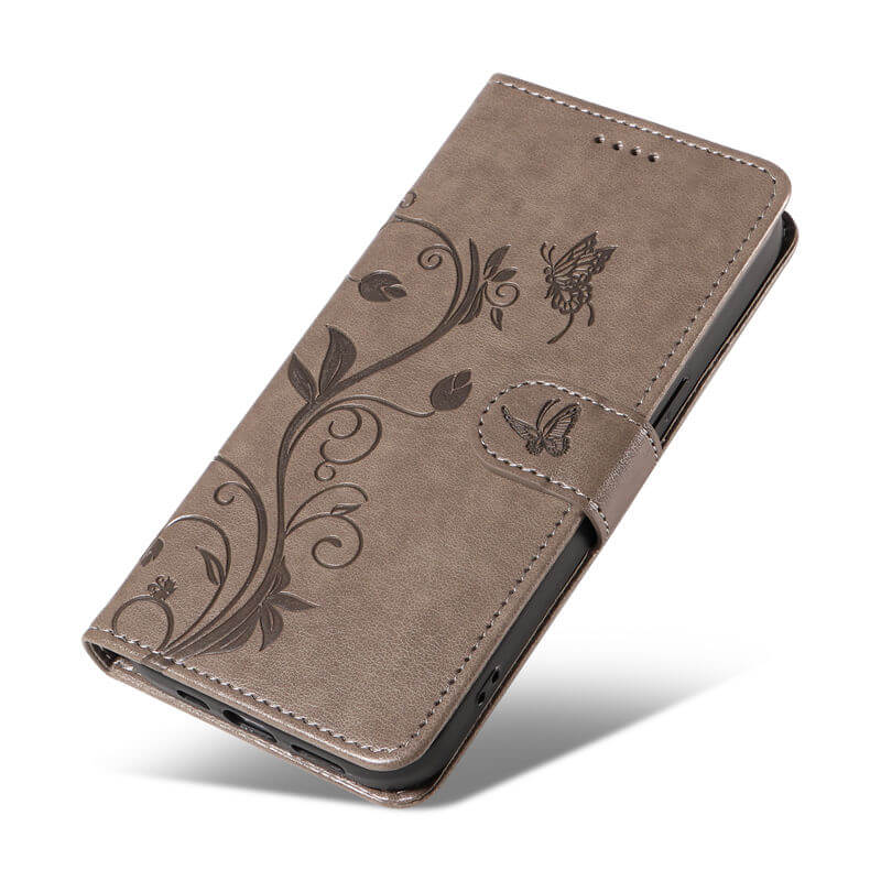 For iPhone 16 Plus Apricot Blossom Embossed Pattern Wallet Case