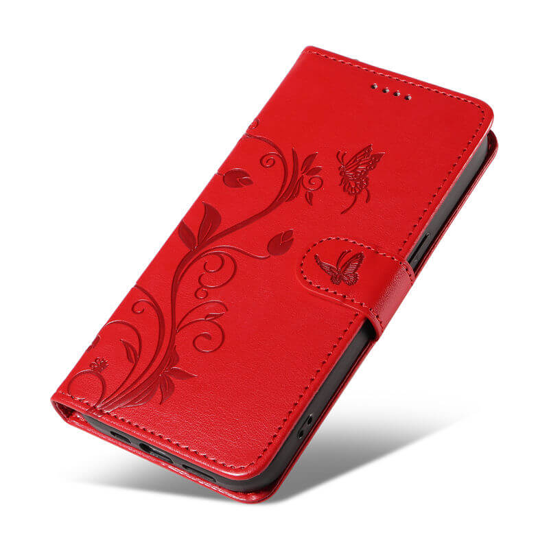 For iPhone 16 Plus Apricot Blossom Embossed Pattern Wallet Case