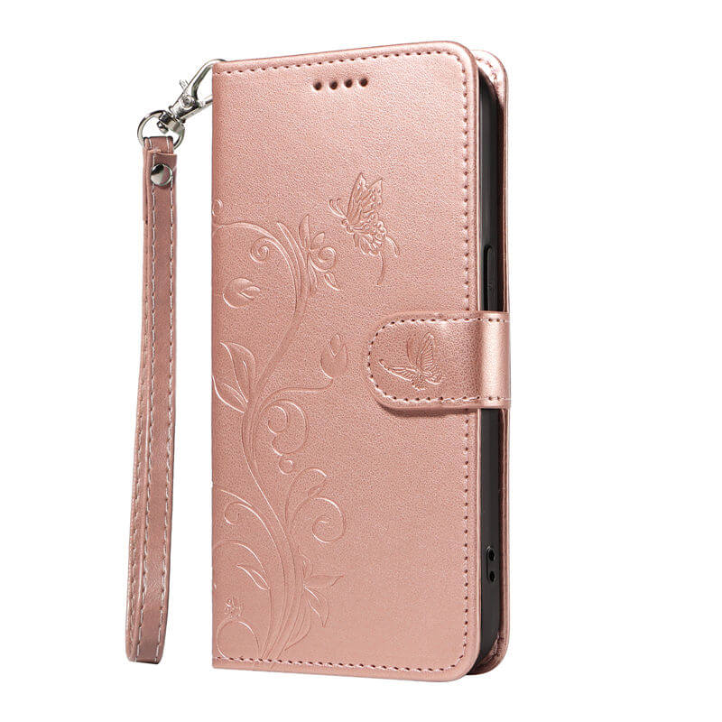 For iPhone 16 Plus Apricot Blossom Embossed Pattern Wallet Case