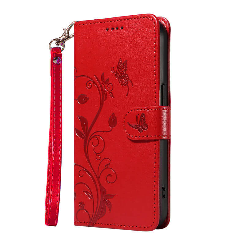 For iPhone 16 Pro Max Apricot Blossom Embossed Pattern Wallet Case