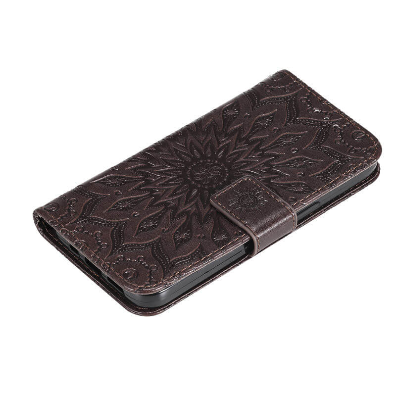 For iPhone 16 Plus Apricot Blossom Embossed Pattern Wallet Case