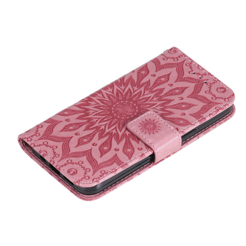 For iPhone 16 Plus Apricot Blossom Embossed Pattern Wallet Case