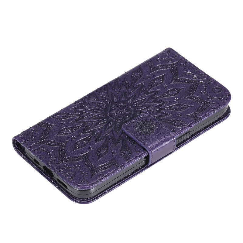 For iPhone 16 Plus Apricot Blossom Embossed Pattern Wallet Case