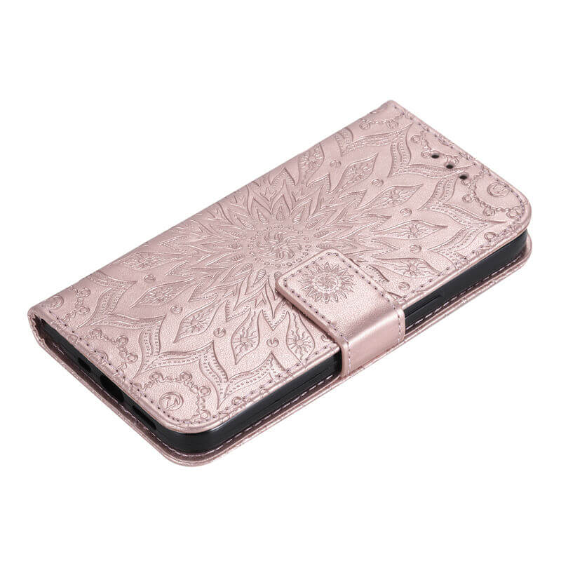 For iPhone 16 Plus Apricot Blossom Embossed Pattern Wallet Case