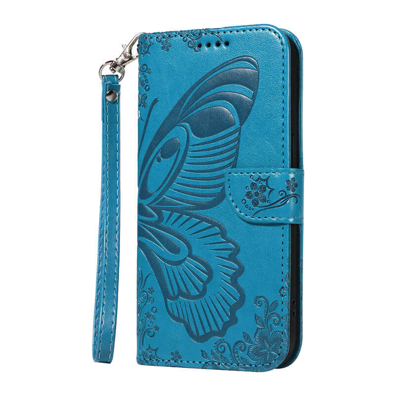 For iPhone 16 Plus Butterfly Embossed Wallet Case