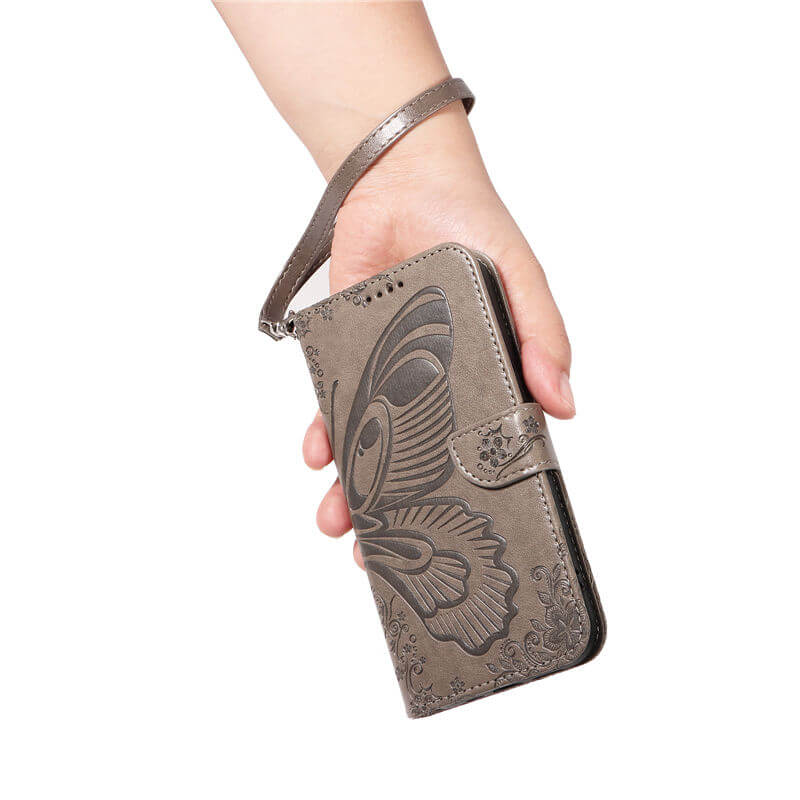 For iPhone 16 Plus Butterfly Embossed Wallet Case