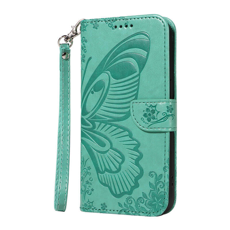 For iPhone 16 Plus Butterfly Embossed Wallet Case