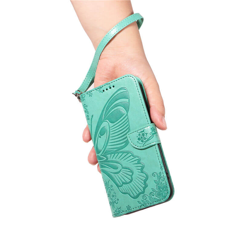 For iPhone 16 Plus Butterfly Embossed Wallet Case