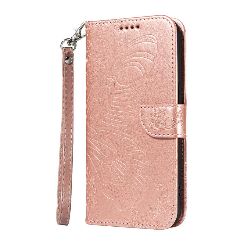 For iPhone 16 Plus Butterfly Embossed Wallet Case