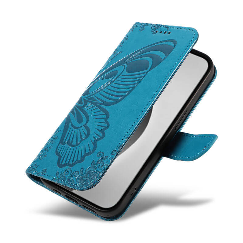 For iPhone 16 Pro Max Butterfly Embossed Wallet Case