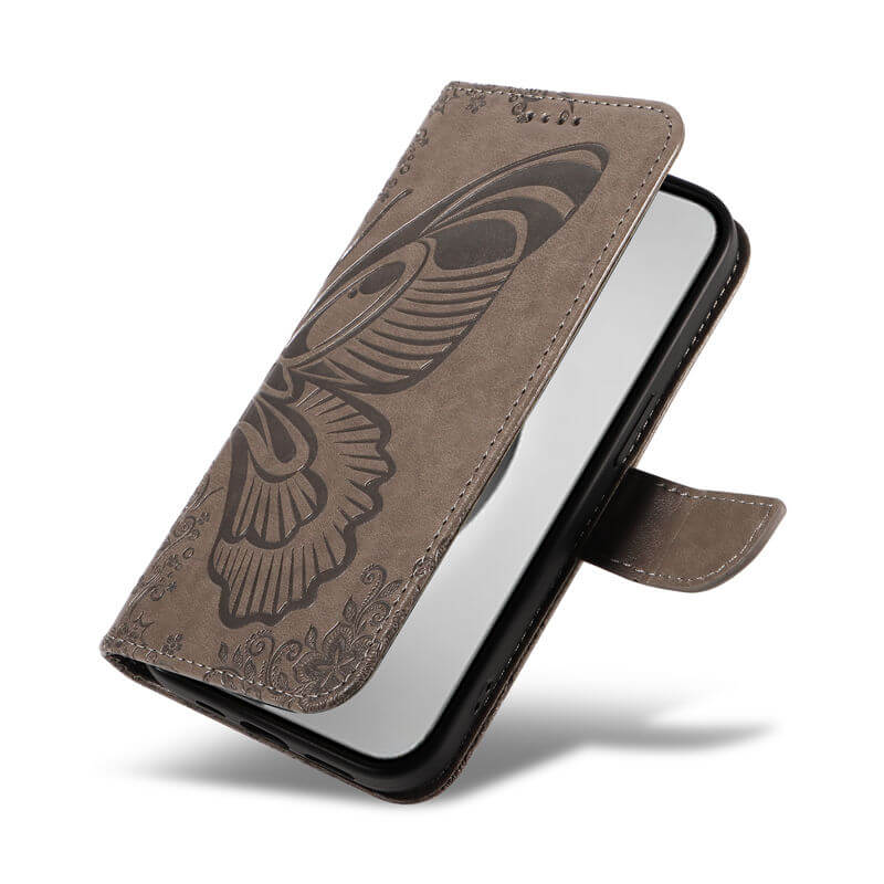 For iPhone 16 Pro Max Butterfly Embossed Wallet Case