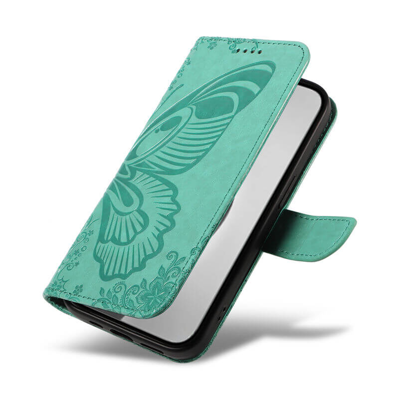 For iPhone 16 Pro Max Butterfly Embossed Wallet Case