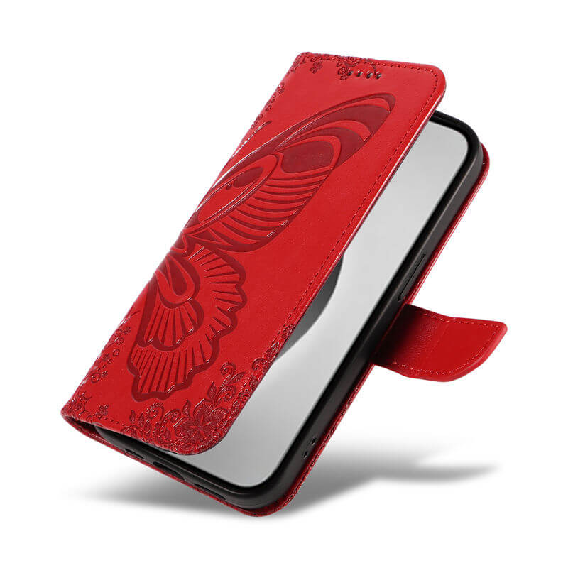 For iPhone 16 Pro Max Butterfly Embossed Wallet Case