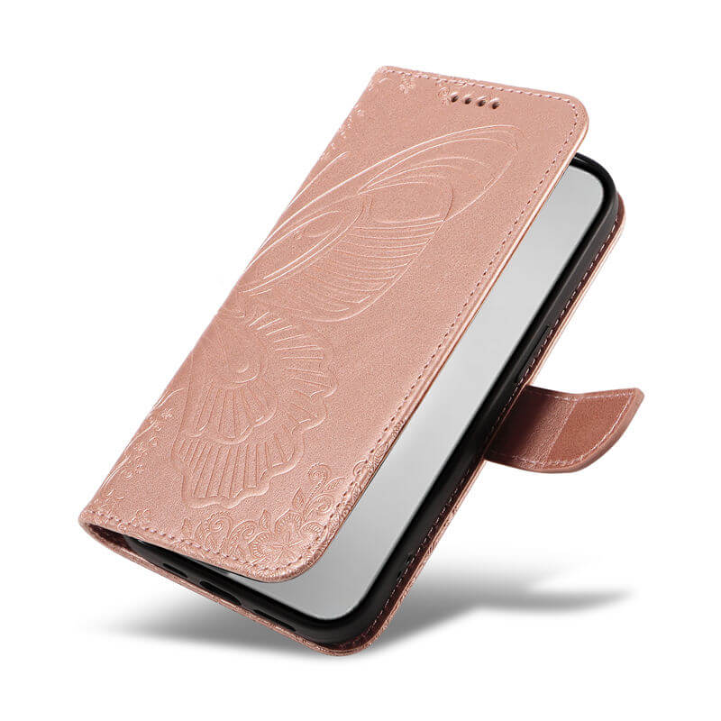 For iPhone 16 Pro Max Butterfly Embossed Wallet Case