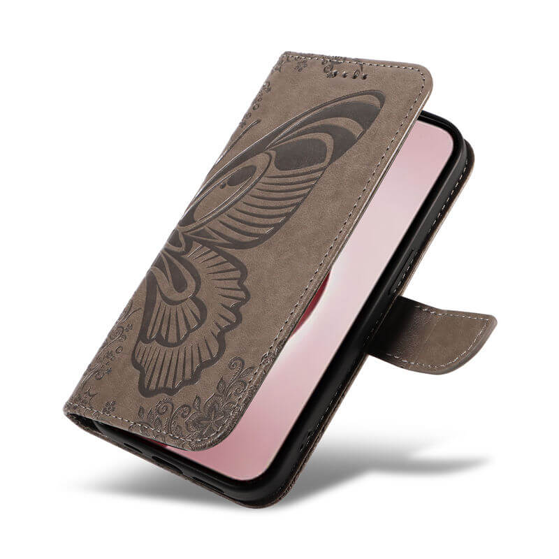 For iPhone 16 Pro Butterfly Embossed Wallet Case