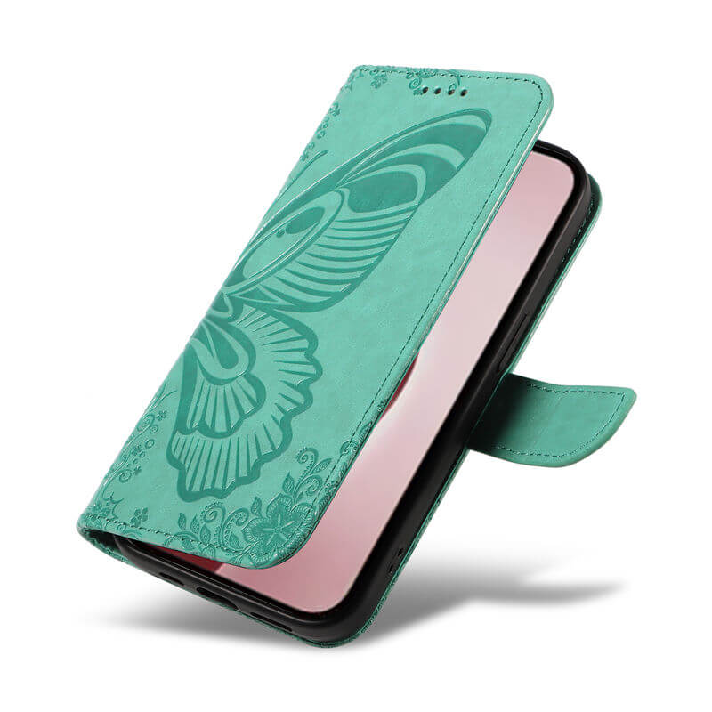 For iPhone 16 Pro Butterfly Embossed Wallet Case