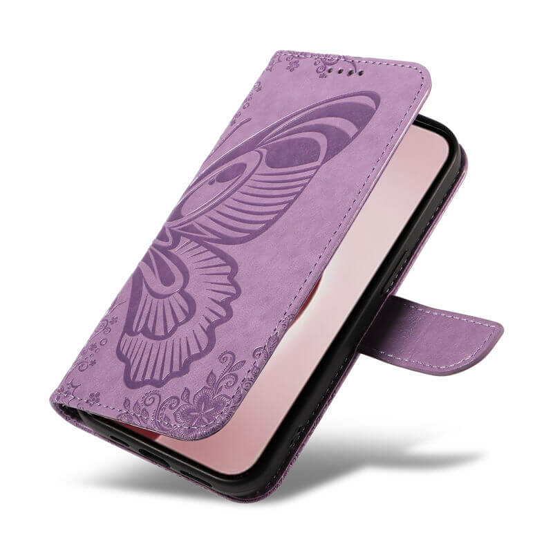 For iPhone 16 Pro Butterfly Embossed Wallet Case