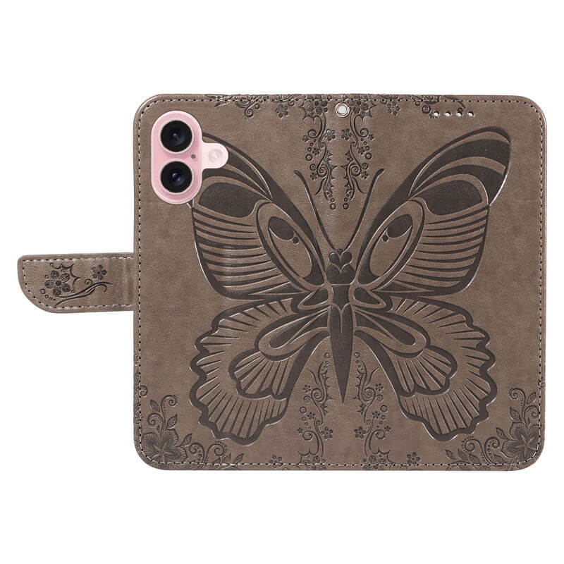 For iPhone 16 Butterfly Embossed Wallet Case