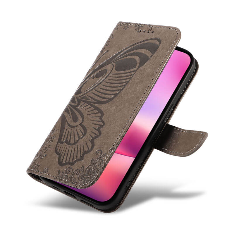 For iPhone 16 Butterfly Embossed Wallet Case