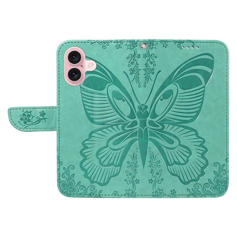 For iPhone 16 Butterfly Embossed Wallet Case