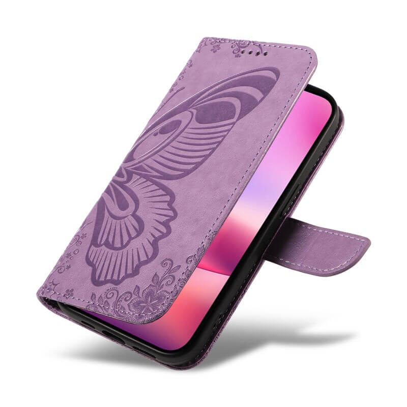 For iPhone 16 Butterfly Embossed Wallet Case