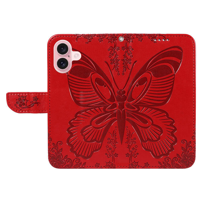 For iPhone 16 Butterfly Embossed Wallet Case