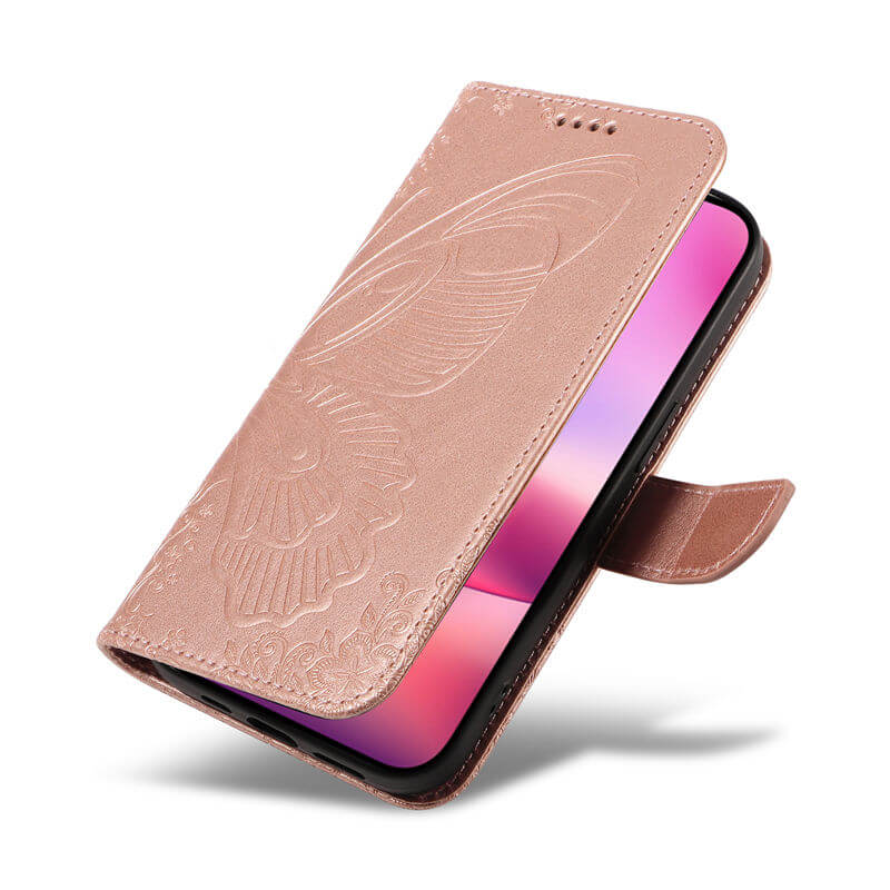 For iPhone 16 Butterfly Embossed Wallet Case