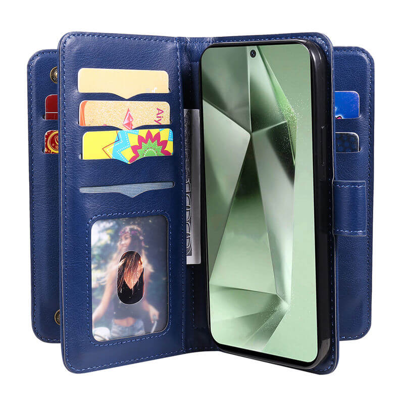 For Samsung Galaxy S24 FE Wallet 10 Card Slots Leather Case