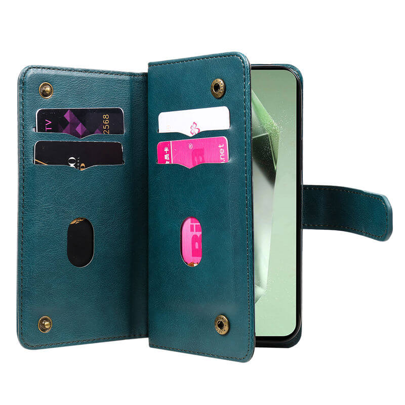 For Samsung Galaxy S24 FE Wallet 10 Card Slots Leather Case