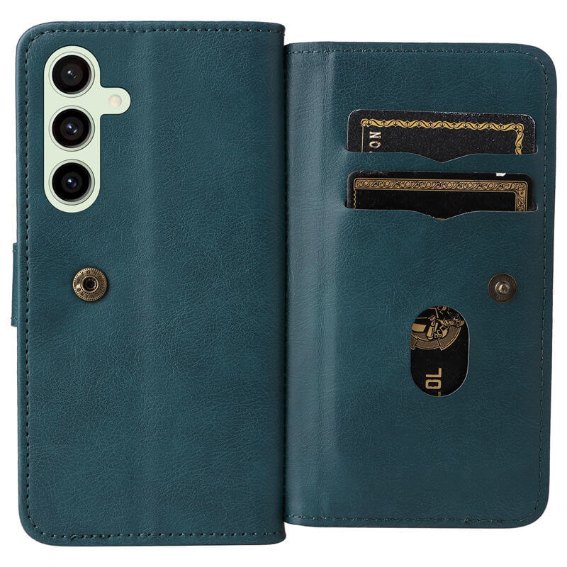 For Samsung Galaxy S24 FE Wallet 10 Card Slots Leather Case