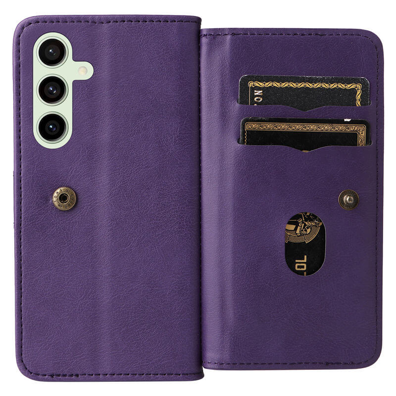 For Samsung Galaxy S24 FE Wallet 10 Card Slots Leather Case