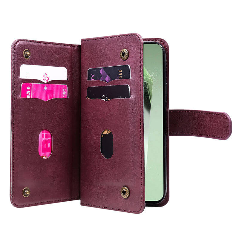 For Samsung Galaxy S24 FE Wallet 10 Card Slots Leather Case