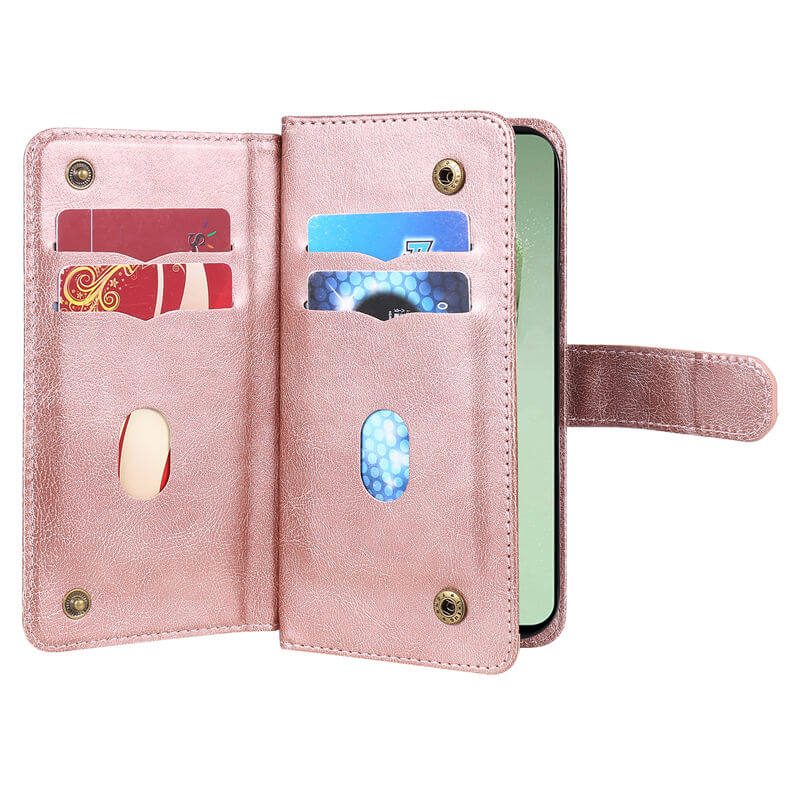 For Samsung Galaxy S24 FE Wallet 10 Card Slots Leather Case