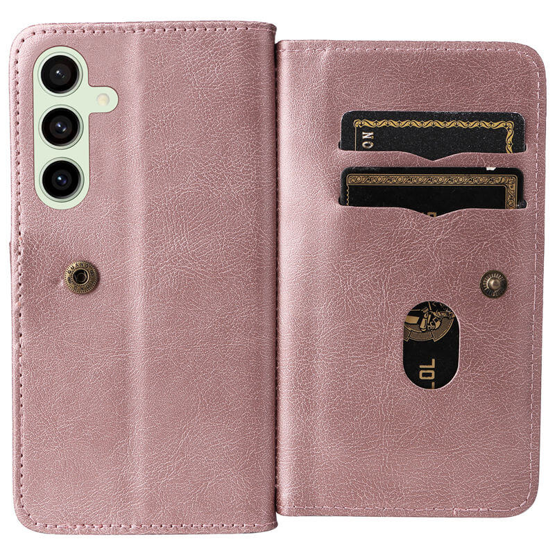 For Samsung Galaxy S24 FE Wallet 10 Card Slots Leather Case