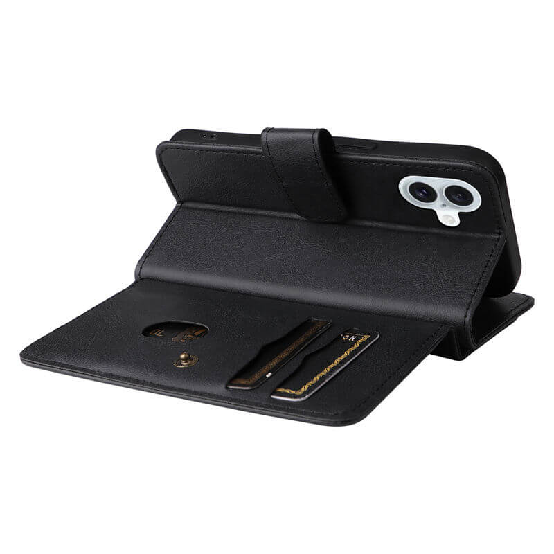 For iPhone 16 Plus Wallet 10 Card Slots Leather Case